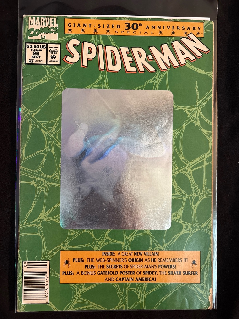 SPIDER-MAN #26 Marvel 1992 Giant-Sized 30th Anniversary Hologram Cover